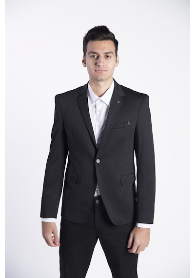 Sposo 5109 Dar Kalıp Yarım Astarlı Siyah Erkek Blazer Ceket Siyah