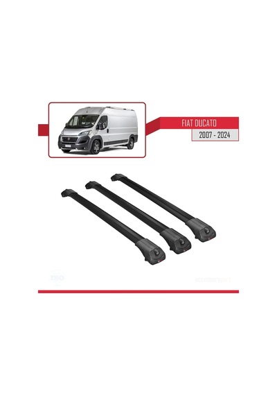 Fiat Ducato 2007 Ve Sonrası İle Uyumlu Ace-1 Ara Atkı Tavan Barı Siyah 3 Adet Bar