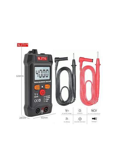 Njty T1 Dijital Multimetre True Rms Ncv 600V Mini Cep El Tipi