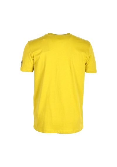 Erkek Citrone Bisiklet Yaka Slim Fit Baskılı %100 Pamuk T-shirt 1943-Citrone Hardal