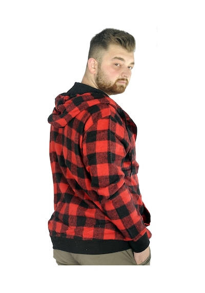 Mode Xl Erkek Oduncu Kapsonlu Sweat Pocket 21574 Kırmızı 001