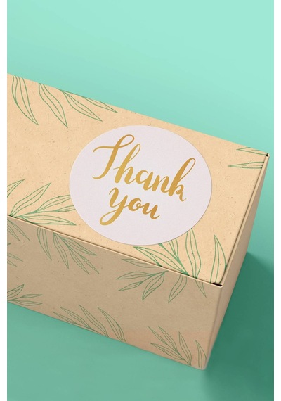 Thank You Renkli Yuvarlak Teşekkür Etiketi Sticker 3x3cm St2086 Çok Renkli