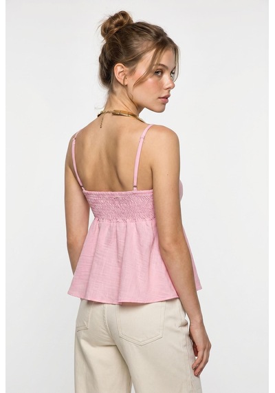 Shade Kadın V Yaka Fiyonk Detaylı İnce Askılı Sırtı Gipe Detaylı Bluz 20194 60286267 - Pembe Shade Kadın V Yaka Fiyonk Detaylı İnce Askılı Sırtı Gipe Detaylı Bluz 20194 60286267 - Pembe