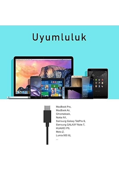 Type-c Şarj Ve Data Kablosu Siyah 90 Cm