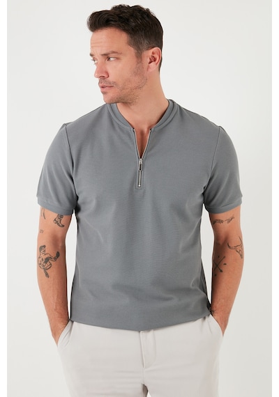 Buratti Pamuklu Regular Fit Yarım Fermuarlı Kolej Yaka 3'Lü Paket Erkek T Shirt 5902653S3 Siyah-Beyaz-Açık Haki