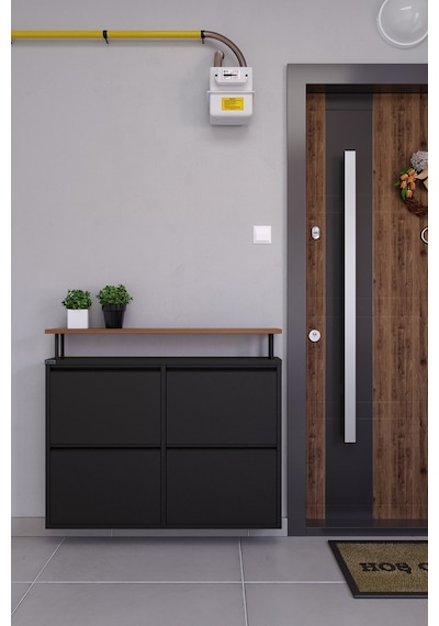 Ceha Tablalı 4'lü Metal Ayakkabılık - Siyah K.AYK-2.4/AC/P 9005 Ceha Tablalı 4'lü Metal Ayakkabılık - Siyah K.AYK-2.4/AC/P 9005