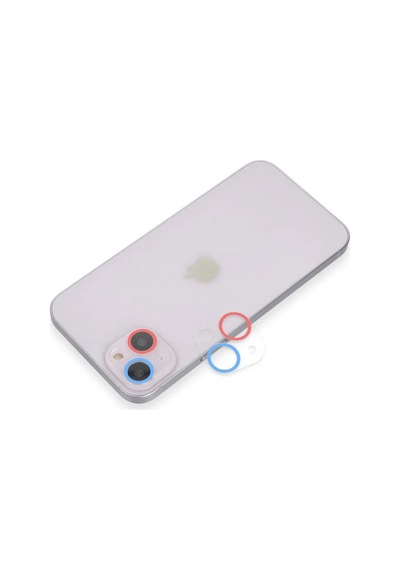 Apple İphone 13 Uyumlu Renkli Kamera Lens Koruma Cam - Pembe-mavi