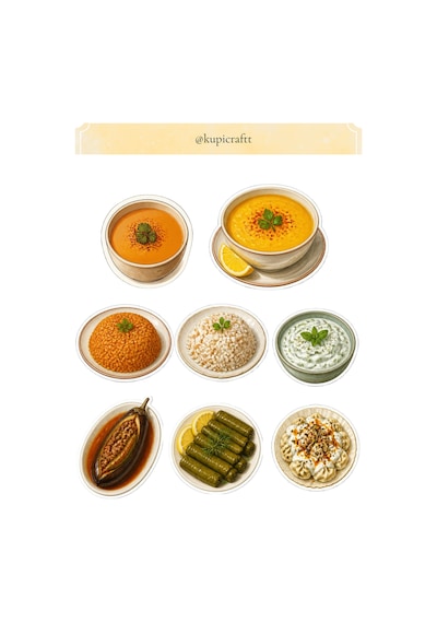 6 Sayfa Tarifler Temalı Sticker Seti Yemek Sticker Tarif Ajanda Scrapbook Journal - 937688399 Diğer