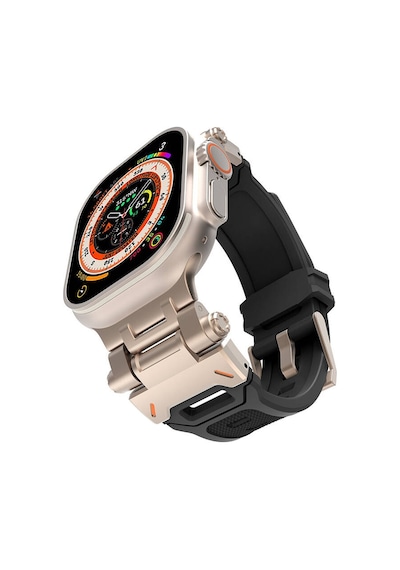 Kilifone -  Apple Uyumlu  Watch  7 45mm - Kordon Metal Başlıklı Silikon Kordon Krd-108