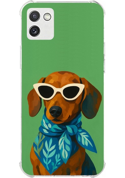 Samsung Galaxy A03 Uyumlu Cool Dachshund Köpek Baskılı Silikon Kılıf Renkli
