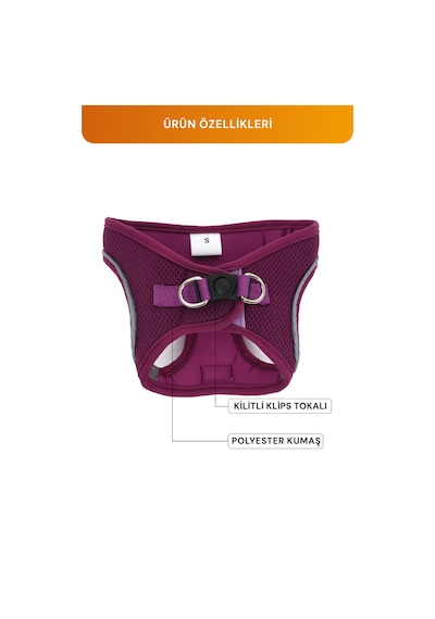 Kediler Ve Köpekler İçin Rahat, Dayanıklı Göğüs Tasması S Mor