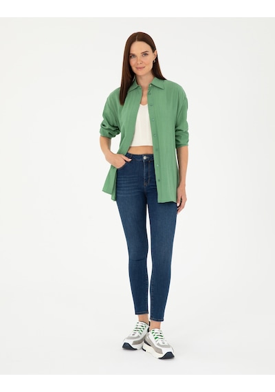 Pierre Cardin Kadın Yeşil Gömlek Desenli 50284899-vr054 Yeşil
