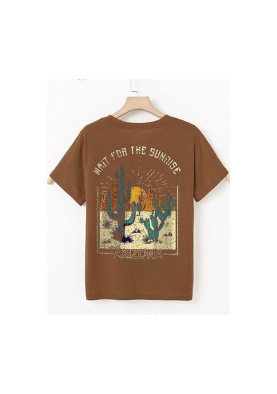 Kozia Outdoors Malkoçbey Arizona Baskılı T-shirt Kahverengi