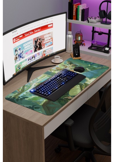 Alhaitham Genshin Impact Anime Gacha V5 - 90x40 Xxl Gaming Mouse Pad Fare Altlığı