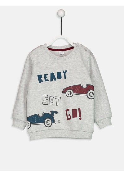 LC Waikiki Lcw Baby Kar Beyazı Melanj Sweatshirt Snow Melange 847