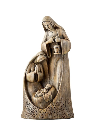 Avalon Galeri Noel Figürleri - Oyma Ahşap Görünümlü Joseph Mary Ve Jesus Masa Üstü Doğum Heykelcik, 25,8 Cm, Kutsal Aile Avalon Galeri Noel Figürleri - Oyma Ahşap Görünümlü Joseph Mary Ve Jesus Masa Üstü Doğum Heykelcik, 25,8 Cm, Kutsal Aile