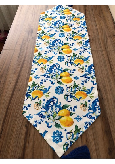 Limon Desenli Runner & Supla Çok Renkli
