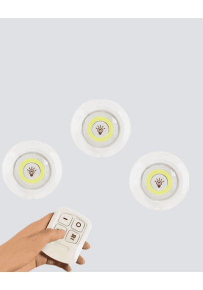 Kablosuz Gün Işığı Led Spot Lamba, 3'lü, Kumandalı çok renkli
