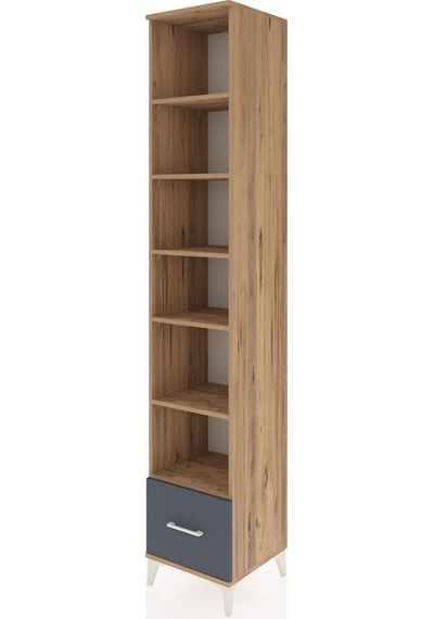 Hyperion Dolap 6 Raflı Tek Çekmeceli 44x44x243 Çam-antrasit Çam Hyperion Dolap 6 Raflı Tek Çekmeceli 44x44x243 Çam-antrasit Çam