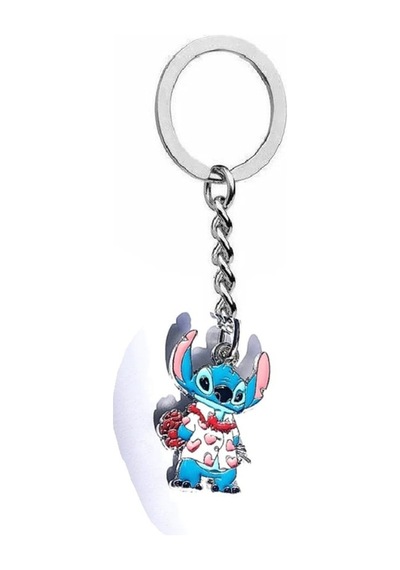 Mavi Sevimli Stitch Kalp Figürlü Anahtarlık Unisex, Renkli Ve Tatlı Tasarım