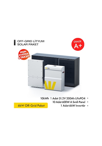 Werer Energy   6kW Off-Grid Solar Paket - LiFePO4 Batarya/Inverter/Solar Panel