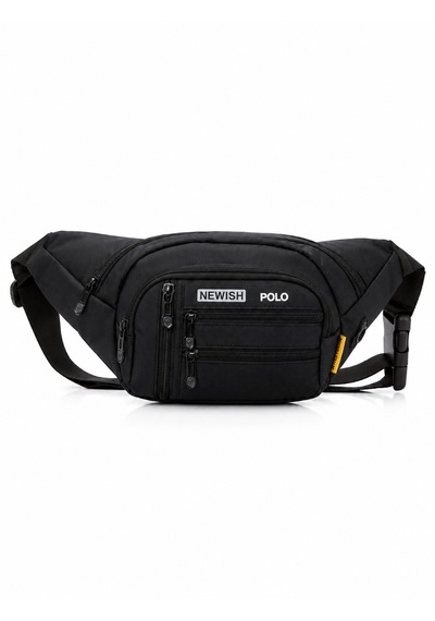 Newish Polo Çapraz Bel Ve Omuz Çantası - Free Bag Siyah Beyaz Siyah - Beyaz