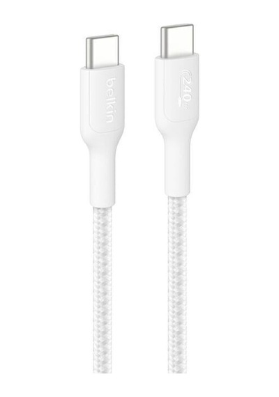 Belkin Cab025hq2mwh Boostcharge Pro 240w Usb-c To Usb-c Örgülü Kablo 2m - Beyaz