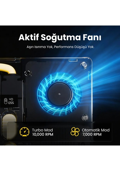 Sharge Disk Pro 4tb Dahili Nvme Ssd Li Aktif Soğutmalı 5 İ 1 Arada Usb-c Çok Portlu Hub, 10gbps Taşınabilir Ssd, Hdmı 2.1 Ve Usb-a Destekli