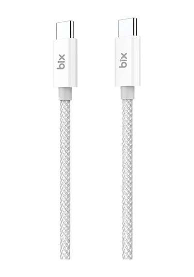 Bix T2cc 60w Pvc Örgülü Type-c To Type-c Hızlı Şarj Ve Data Kablosu 1 Metre Gri
