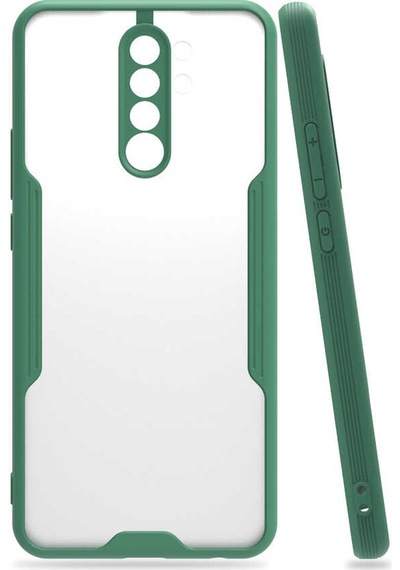 Redmi Note 8 Pro Kılıf Parfe Kenarları Pastel Renk Silikon Kılıf Koyu Yeşil