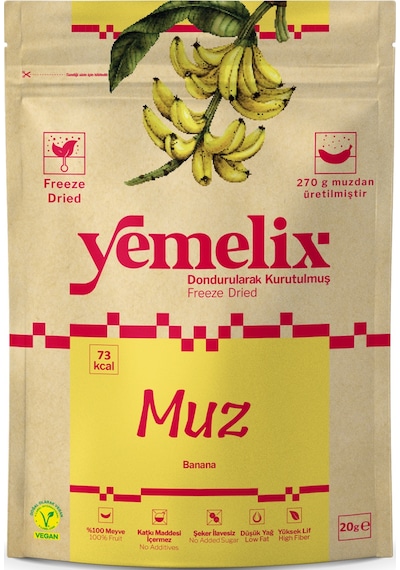 Freeze Dried Muz Kuru Meyve Cipsi - Dondurularak Kurutulmuş Muz 20g 20 G