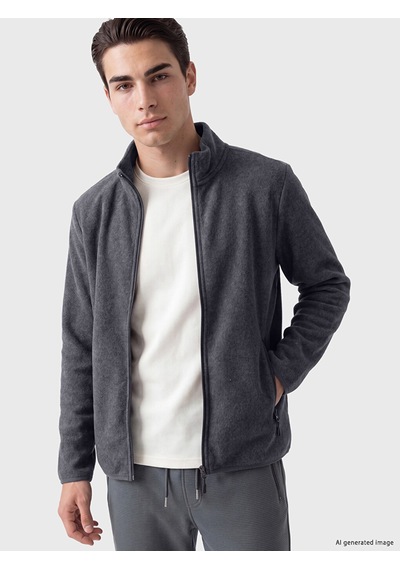 Lcwaıkıkı Classic Gri Dik Yaka Erkek Polar Fermuarlı Sweatshirt