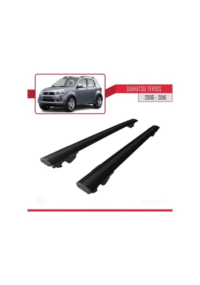 Daihatsu Terios 2006-2016 Arası İle Uyumlu Hook Model Anahtar Kilitli Ara Atkı Tavan Barı Siyah