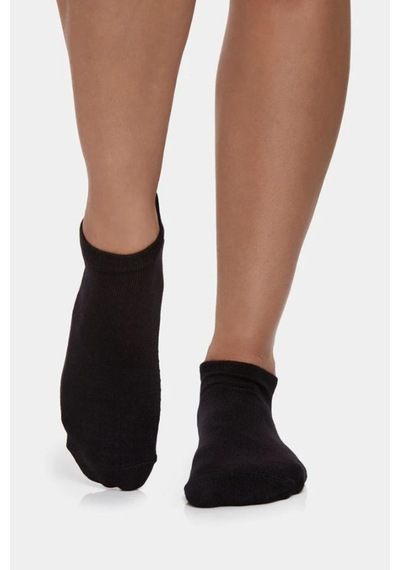 Ozzy Socks 12 Çift Siyah Dikişsiz Kadın Bambu Görünmez Sneaker Spor Ayakkabı Çorabı Siyah