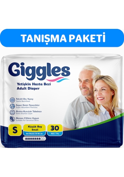 Giggles Yetişkin Bel Bağlamalı Hasta Bezi Small 30'Lu