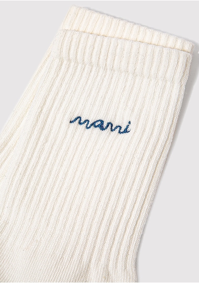 Mavi - Mavi Logo İşlemeli Beyaz Soket Çorap 1913235-620 Beyaz