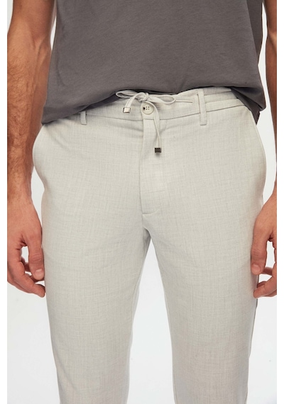 D's Damat Ds Damat Slim Fit Taş Beli Lastikli Bağcıklı Fermuarlı Likralı Rahat Jogger Pantolon 2HC03ORTJGR01 Taş