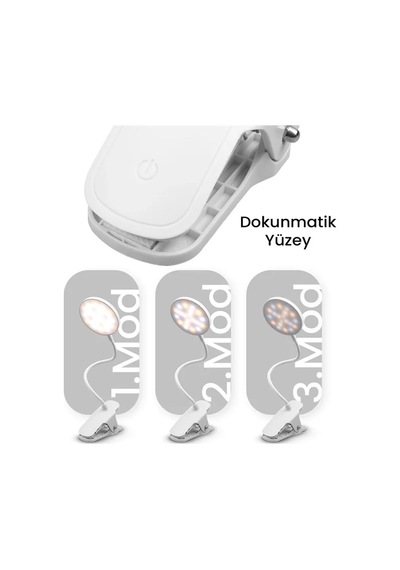 Powermaster Qh8801b Usb'li Dokunmatik Düğmeli Üç Modlu Beyaz Işık Masa Lambası