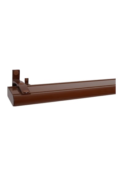 Napoli Metal Başlıklı Üçlü Dekoratif Ray Korniş Modern Rustik-ceviz 125 Cm Ceviz