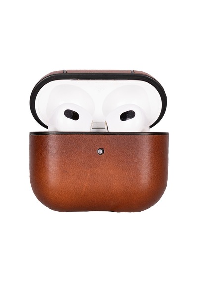 Aurel Snap Hakiki Deri Apple Uyumlu Airpods 3 Kılıfı Charm Case Kılıf