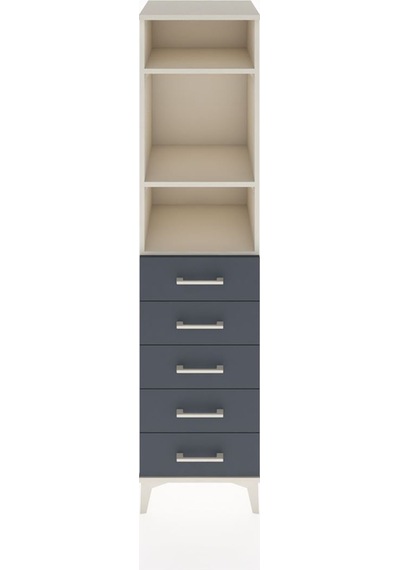 Hyperion Dolap 3 Raflı 5 Çekmeceli 44x44x182 Aytaşı-antrasit Aytaşı