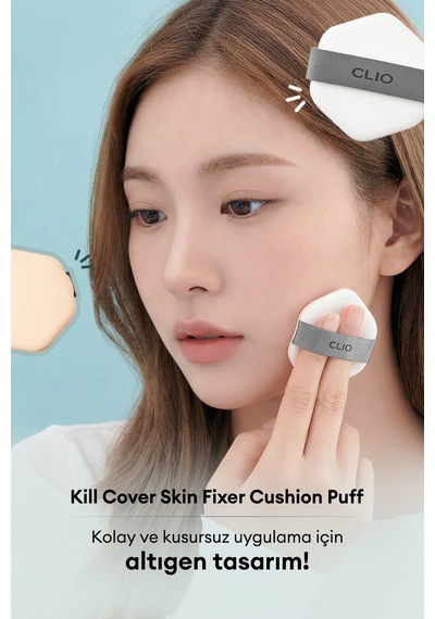 Altıgen Şekliyle Kolay Uygulama Sağlayan Makyaj Pufu Clıo Kill Cover Skin Fixer Cushion Puff