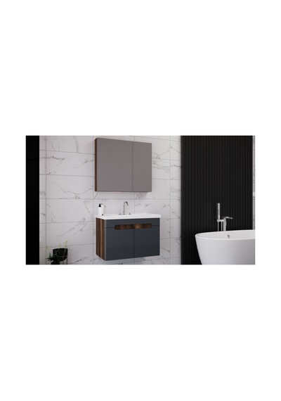 Wins Aizanoi 80 Cm Antrasit/barok Banyo Dolabı Gri Wins Aizanoi 80 Cm Antrasit/barok Banyo Dolabı Gri