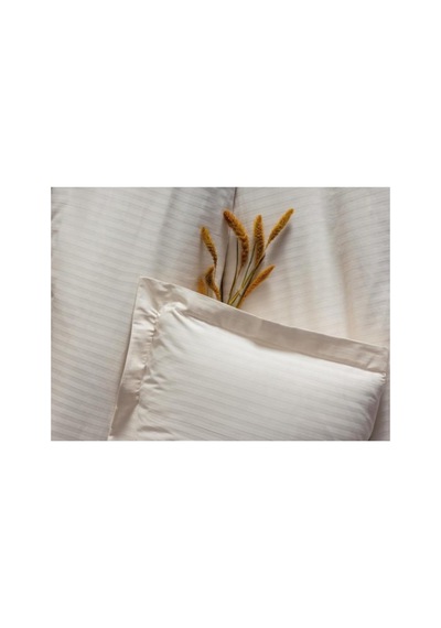 8680108072080 Elegant Stripe Çift Kişilik Nevresim Takımı Saten Ekru,200 X 220 Ekru Diğer