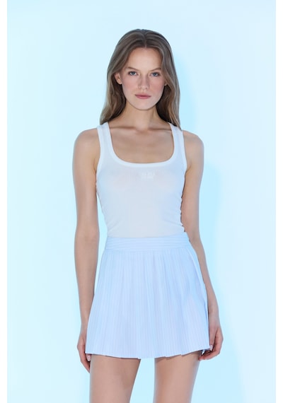 Sagaza Studio Ss6013 Pileli Mini Etek Bebe Mavisi