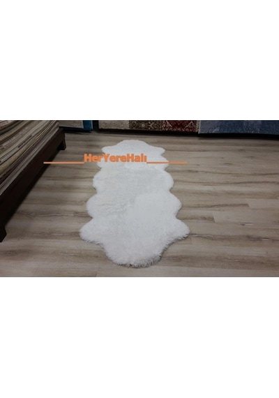 Doğuş Tavşan Tüyü Beyaz Post Halı 80 x 300 Cm