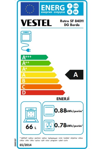 Vestel Retro SF 84011 DG 4 Gözü Solo Fırın Bordo