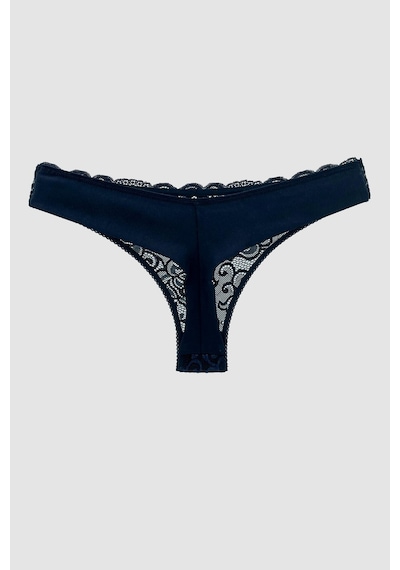 Mistirik Masara Model Yarı Dantelli Tanga String Model Esnek Ve Yumuşak Kumaşlı Külot Lacivert Renk Lacivert