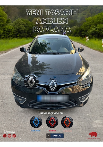 Renault Fluence 2012-2016 Yeni Tasarım Amblem Kaplama Sticker