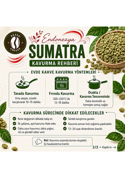 Avantaj Endonezya %100 Arabica Yeşil & Çiğ Kahve Çekirdeği 1 Kilo Çekirdek Kahve
